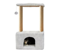 Домик для кошки с 2 когтеточками квадратный