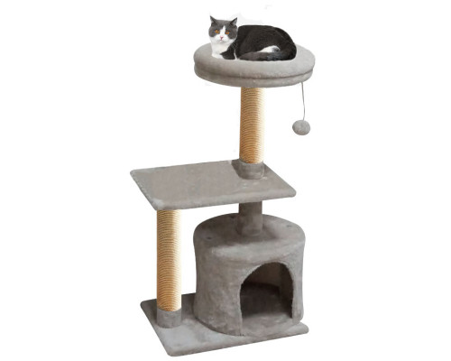 Домик для кошки с когтеточками 3-х уровневый круглый