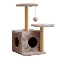 Домик для кошки с когтеточками 3-х уровневый квадратный с 2 входами