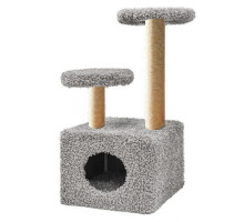 Домик для кошки с когтеточкой 3-х уровневый квадратный